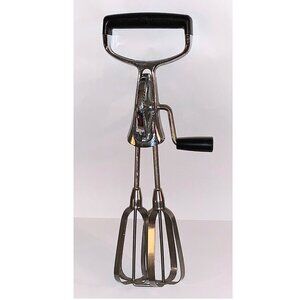 Vintage ECKO Manual Mixer Egg Beater Hand Crank Stainless Steel (Made in USA)